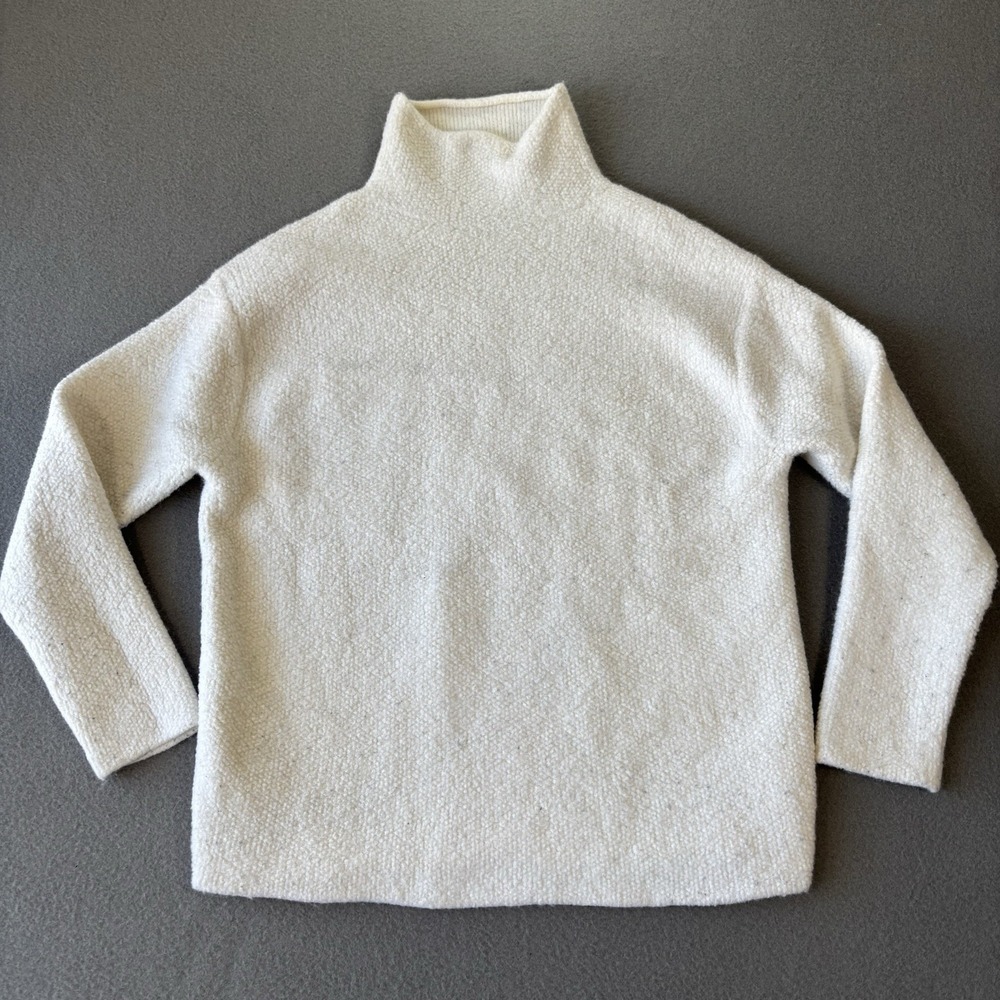 Aritzia The Group 100% Wool Sweater High Neck Womens 2XS Ivory minimalist Cozy‎
